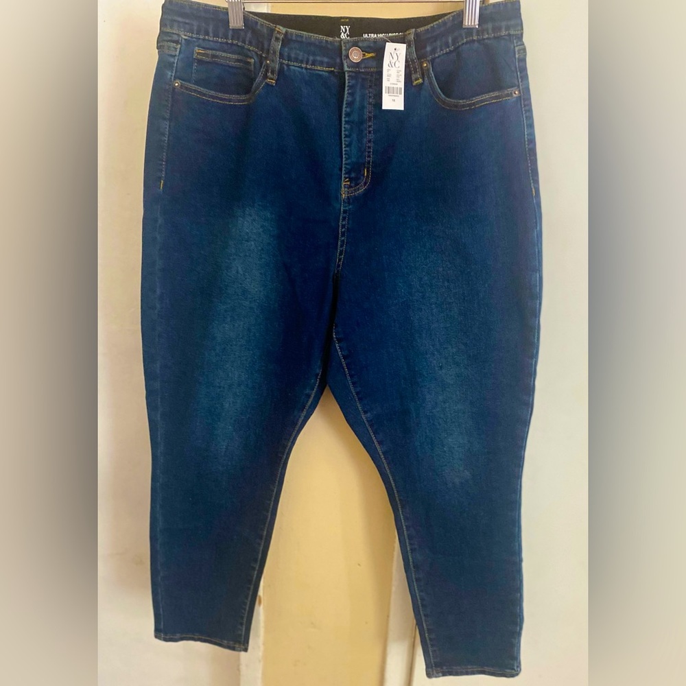 New York &Co Curvy ultra high rise super skinny ankle cropped  jeans Petite 18🎁🎁